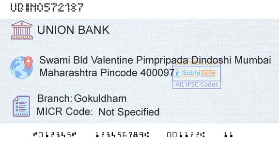 Union Bank Of India GokuldhamBranch 
