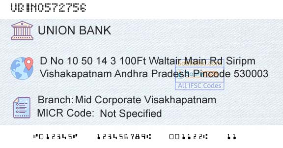 Union Bank Of India Mid Corporate VisakhapatnamBranch 