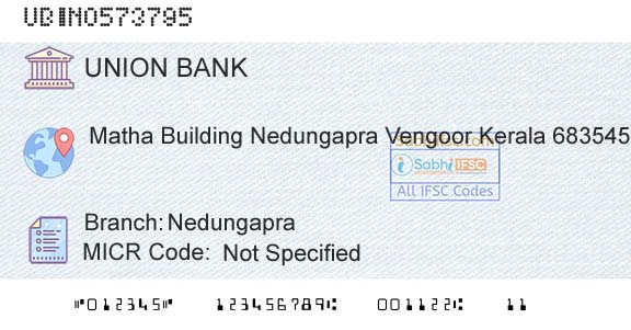 Union Bank Of India NedungapraBranch 