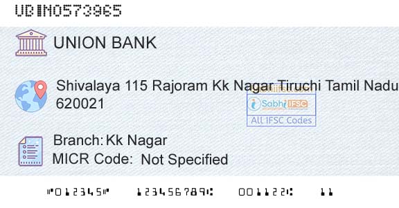 Union Bank Of India Kk NagarBranch 