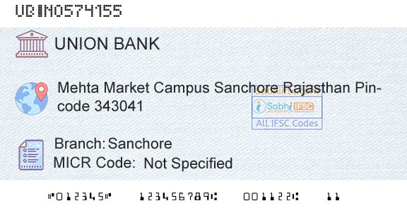 Union Bank Of India SanchoreBranch 