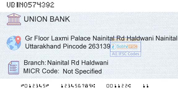 Union Bank Of India Nainital Rd HaldwaniBranch 