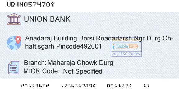Union Bank Of India Maharaja Chowk DurgBranch 