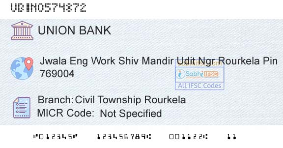 Union Bank Of India Civil Township RourkelaBranch 