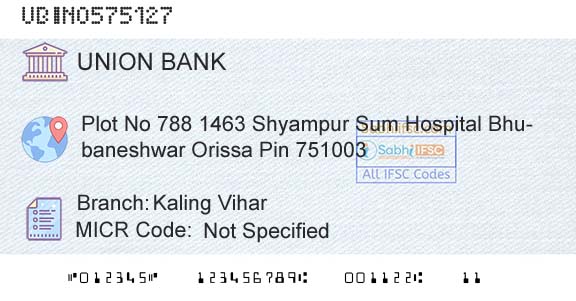 Union Bank Of India Kaling ViharBranch 