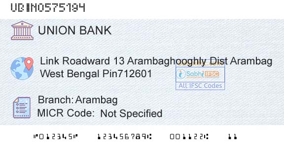 Union Bank Of India ArambagBranch 