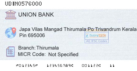 Union Bank Of India ThirumalaBranch 
