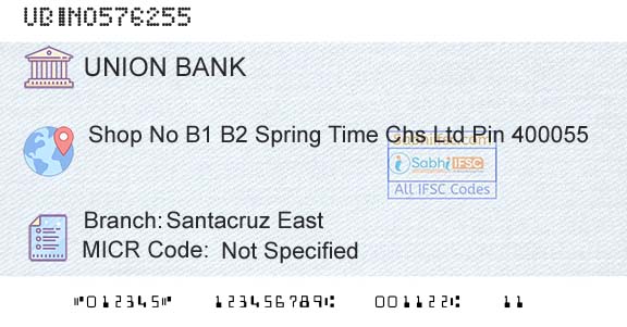 Union Bank Of India Santacruz EastBranch 