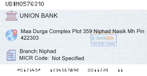 Union Bank Of India NiphadBranch 
