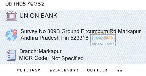 Union Bank Of India MarkapurBranch 