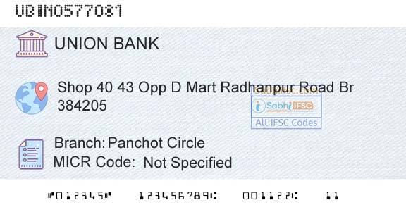 Union Bank Of India Panchot CircleBranch 