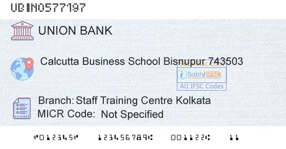Union Bank Of India Staff Training Centre KolkataBranch 