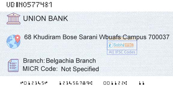 Union Bank Of India Belgachia BranchBranch 