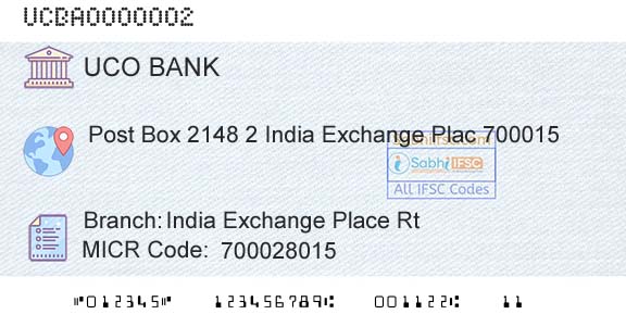 Uco Bank India Exchange Place RtBranch 