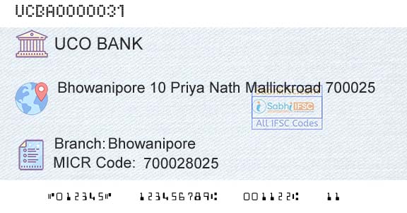 Uco Bank BhowaniporeBranch 