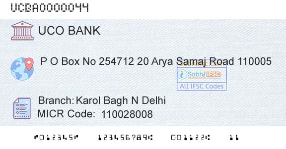 Uco Bank Karol Bagh N DelhiBranch 