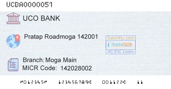 Uco Bank Moga MainBranch 