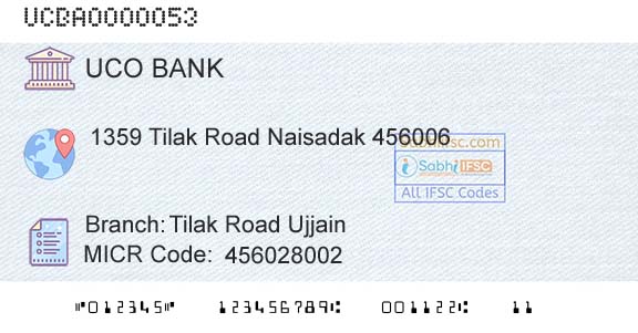 Uco Bank Tilak Road UjjainBranch 