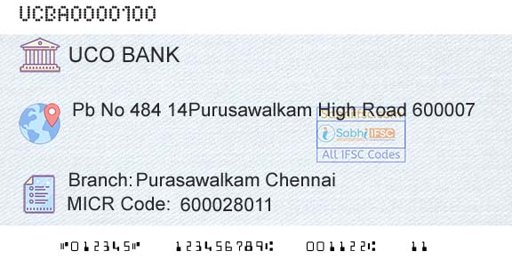 Uco Bank Purasawalkam ChennaiBranch 