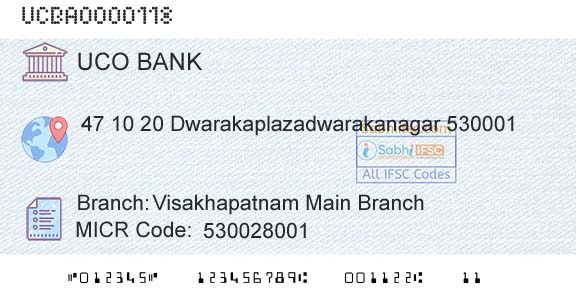 Uco Bank Visakhapatnam Main BranchBranch 