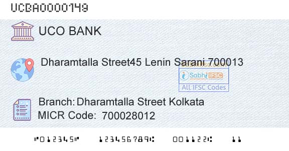 Uco Bank Dharamtalla Street KolkataBranch 