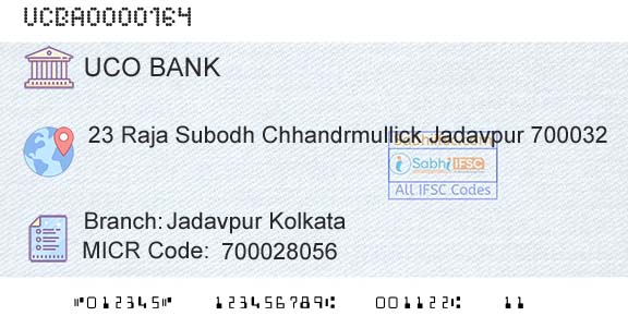 Uco Bank Jadavpur KolkataBranch 