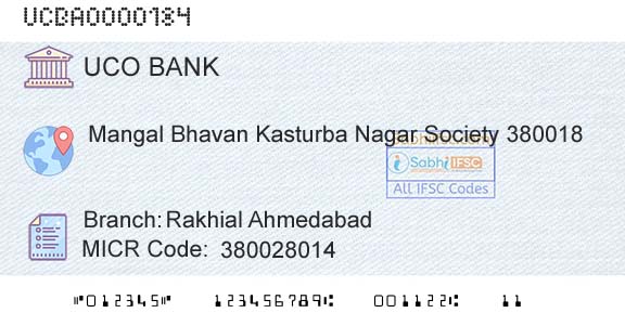 Uco Bank Rakhial AhmedabadBranch 