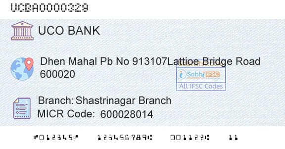 Uco Bank Shastrinagar BranchBranch 