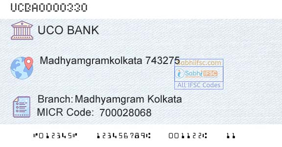 Uco Bank Madhyamgram KolkataBranch 