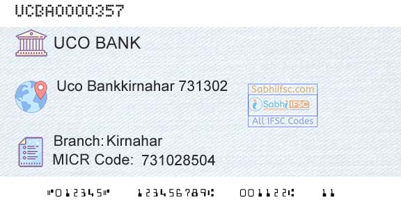 Uco Bank KirnaharBranch 
