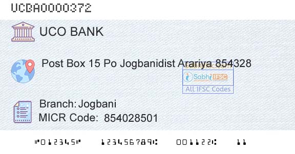 Uco Bank JogbaniBranch 