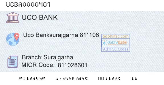Uco Bank SurajgarhaBranch 