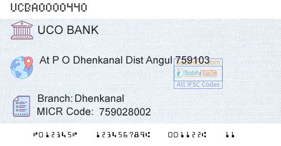 Uco Bank DhenkanalBranch 
