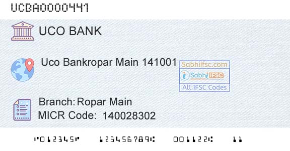 Uco Bank Ropar MainBranch 