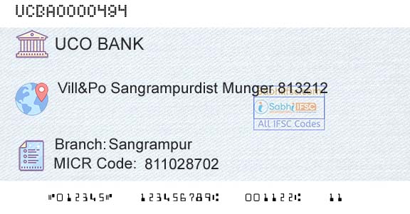 Uco Bank SangrampurBranch 