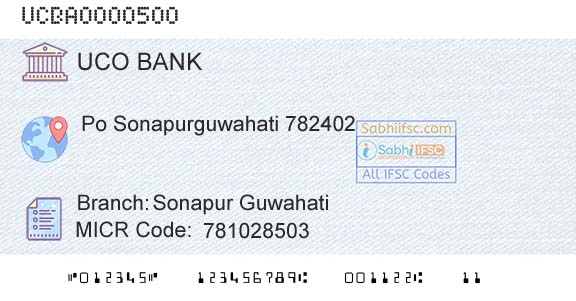 Uco Bank Sonapur GuwahatiBranch 