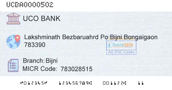 Uco Bank BijniBranch 
