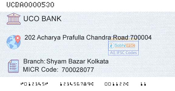 Uco Bank Shyam Bazar KolkataBranch 