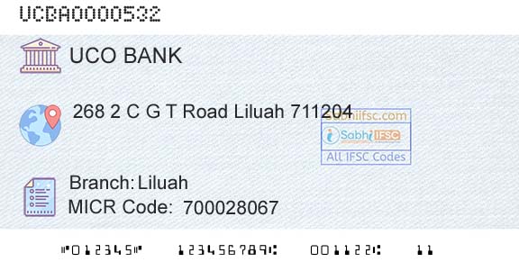 Uco Bank LiluahBranch 