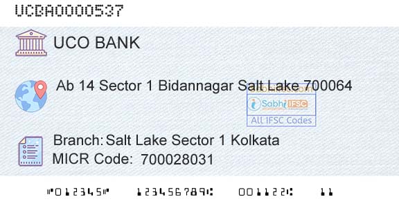 Uco Bank Salt Lake Sector 1 KolkataBranch 