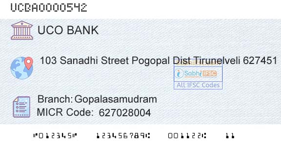 Uco Bank GopalasamudramBranch 
