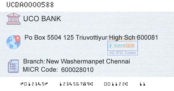Uco Bank New Washermanpet ChennaiBranch 
