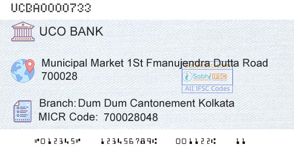 Uco Bank Dum Dum Cantonement KolkataBranch 