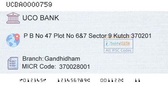 Uco Bank GandhidhamBranch 