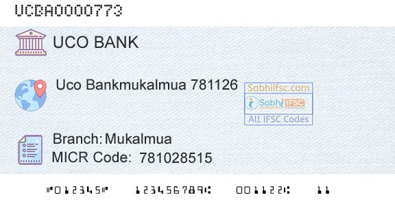 Uco Bank MukalmuaBranch 