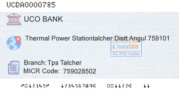 Uco Bank Tps TalcherBranch 