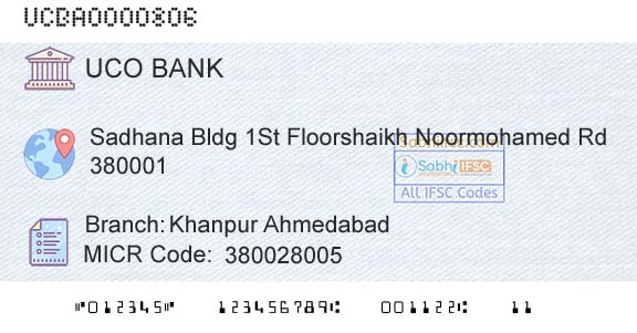 Uco Bank Khanpur AhmedabadBranch 