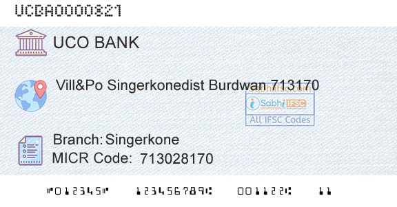 Uco Bank SingerkoneBranch 