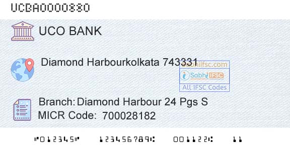 Uco Bank Diamond Harbour 24 Pgs S Branch 