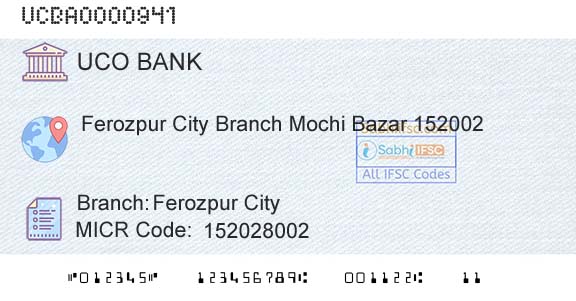 Uco Bank Ferozpur CityBranch 